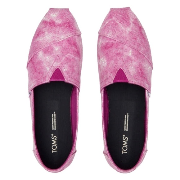 TOMS Alpargata Dark Fuchsia Repreve Distressed Washed Canvas Shoes Flats NIB - Picture 4 of 9
